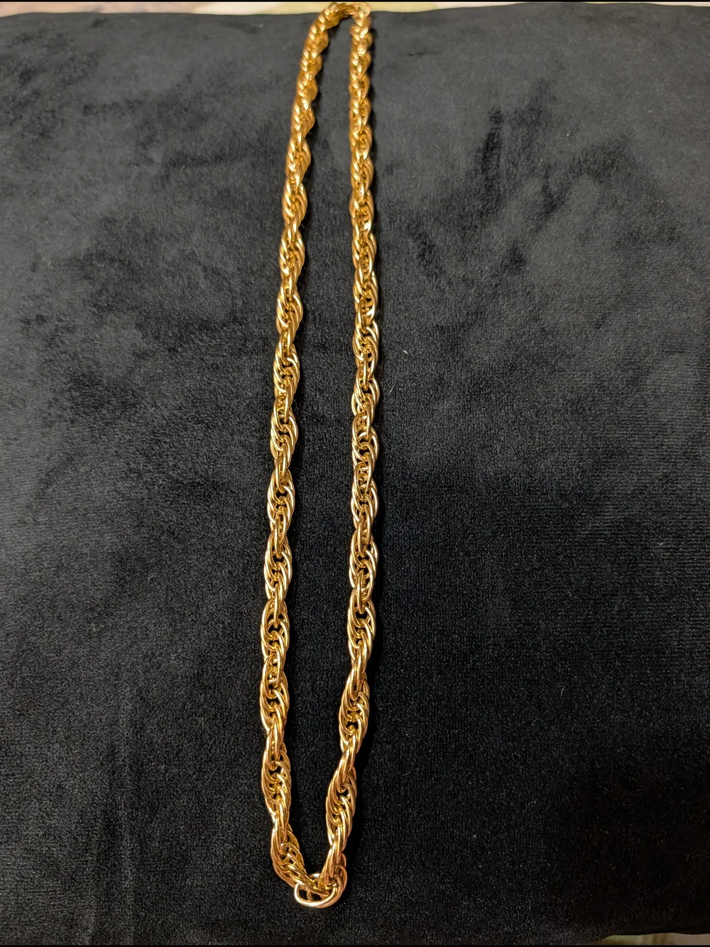 Gold Tone Rope Chain Necklace Chain Style Length 13.5